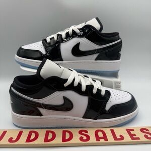 Nike Air Jordan 1 Low SE Concord White Black Shoes DV1333-100 GS Size 7Y NEW
